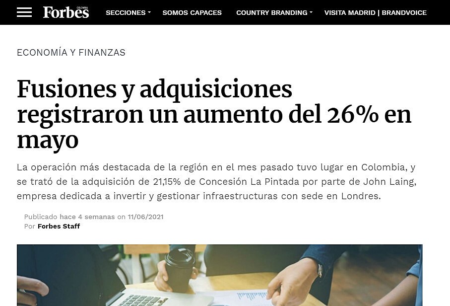 Fusiones y adquisiciones registraron un aumento del 26% en mayo